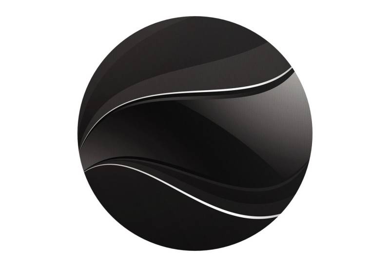 DEQORI Fototapete 'Dunkle Wellengrafik', Rund, matte Leinwandstruktur, bedruckt, (1 St), selbstklebend Wandtattoo Motiv Wandtapete Wand Sticker Bild Tapete von DEQORI