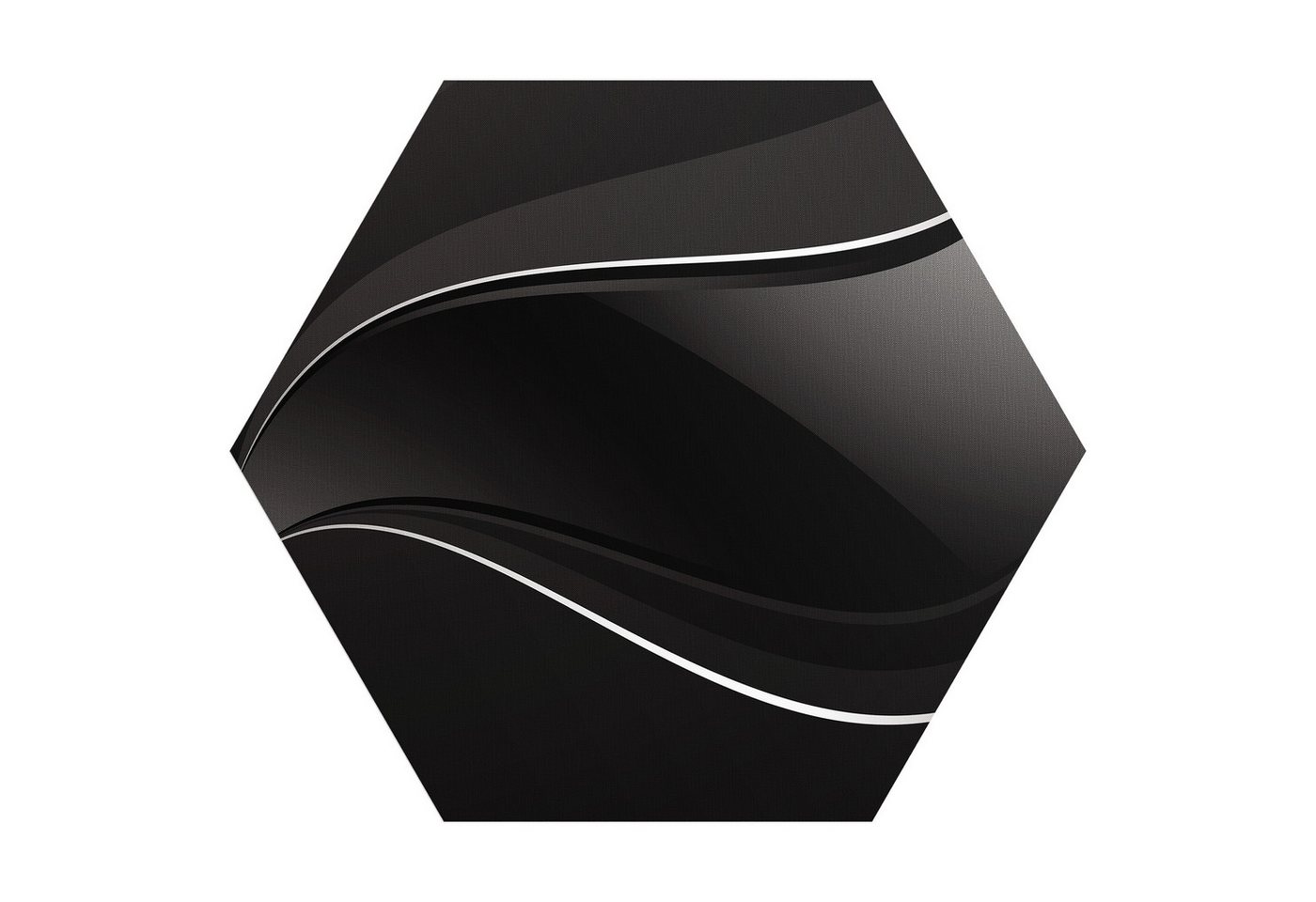 DEQORI Fototapete 'Dunkle Wellengrafik', Sechseckig, matte Leinwandstruktur, bedruckt, (1 St), selbstklebend Wandtattoo Motiv Wandtapete Wand Sticker Bild Tapete von DEQORI