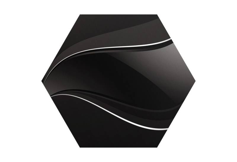 DEQORI Fototapete 'Dunkle Wellengrafik', Sechseckig, matte Leinwandstruktur, bedruckt, (1 St), selbstklebend Wandtattoo Motiv Wandtapete Wand Sticker Bild Tapete von DEQORI
