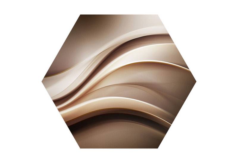 DEQORI Fototapete 'Edelmetallschwingung', Sechseckig, matte Leinwandstruktur, bedruckt, (1 St), selbstklebend Wandtattoo Motiv Wandtapete Wand Sticker Bild Tapete von DEQORI