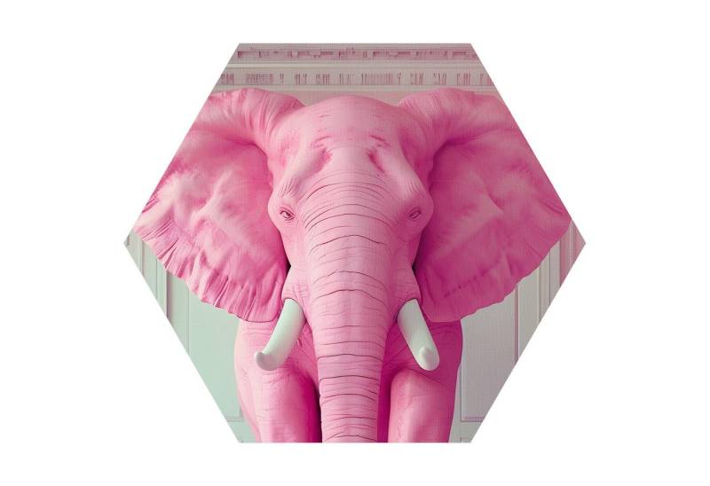 DEQORI Fototapete 'Elefant im Raum', Sechseckig, matte Leinwandstruktur, bedruckt, (1 St), selbstklebend Wandtattoo Motiv Wandtapete Wand Sticker Bild Tapete von DEQORI