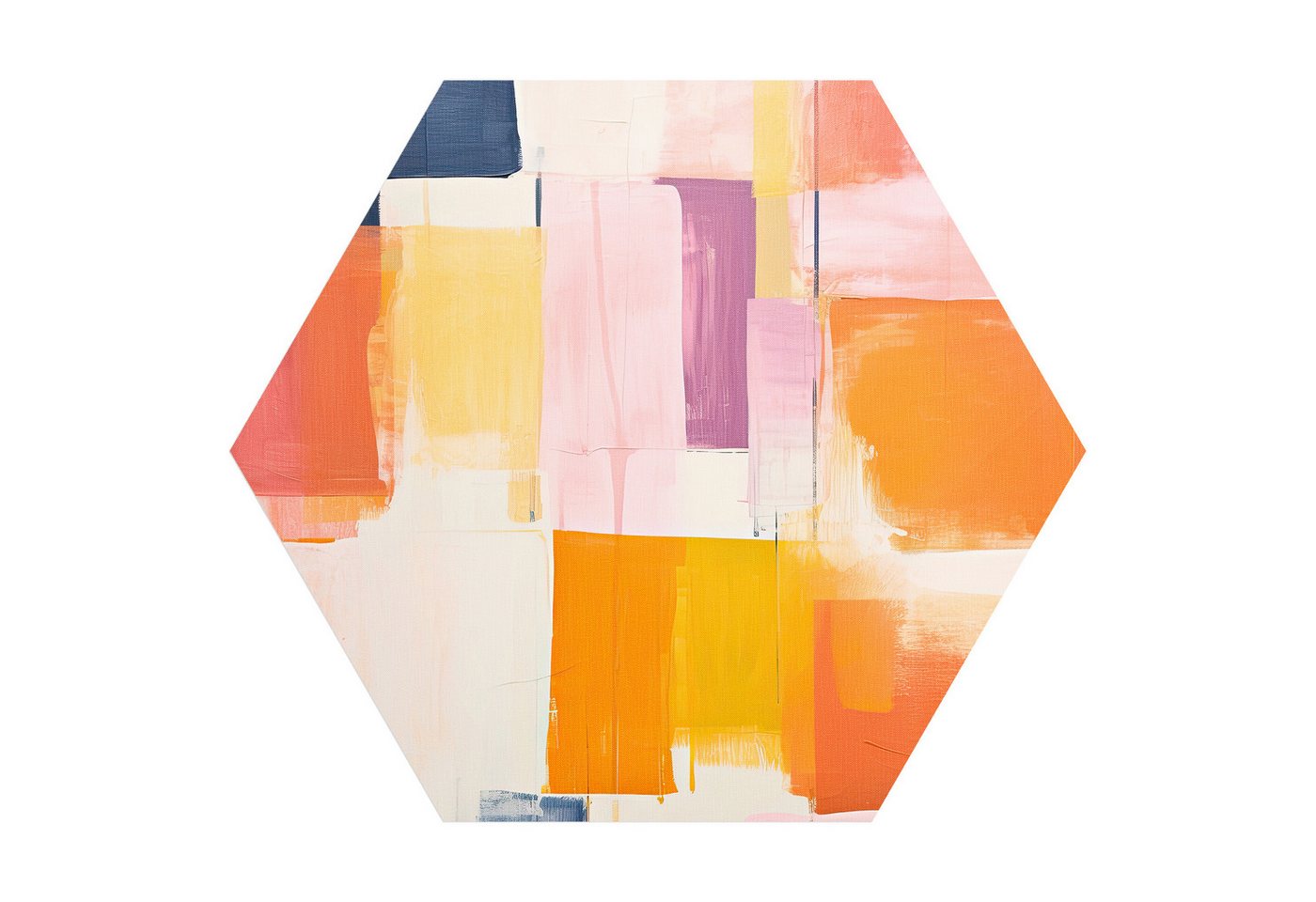 DEQORI Fototapete 'Farbfeldpoesie', Sechseckig, matte Leinwandstruktur, bedruckt, (1 St), selbstklebend Wandtattoo Motiv Wandtapete Wand Sticker Bild Tapete von DEQORI