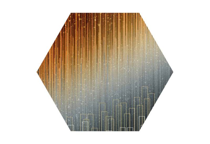 DEQORI Fototapete 'Funkelnder Lichterregen', Sechseckig, matte Leinwandstruktur, bedruckt, (1 St), selbstklebend Wandtattoo Motiv Wandtapete Wand Sticker Bild Tapete von DEQORI