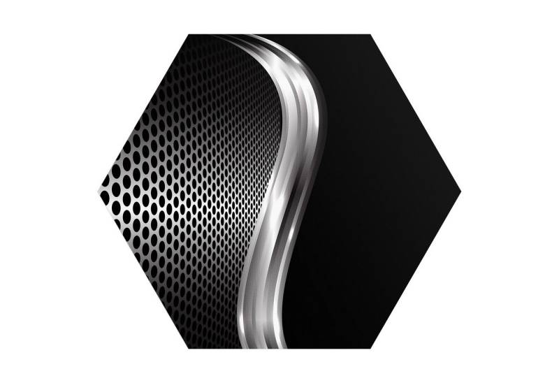 DEQORI Fototapete 'Gitter mit Silberschweif ', Sechseckig, matte Leinwandstruktur, bedruckt, (1 St), selbstklebend Wandtattoo Motiv Wandtapete Wand Sticker Bild Tapete von DEQORI