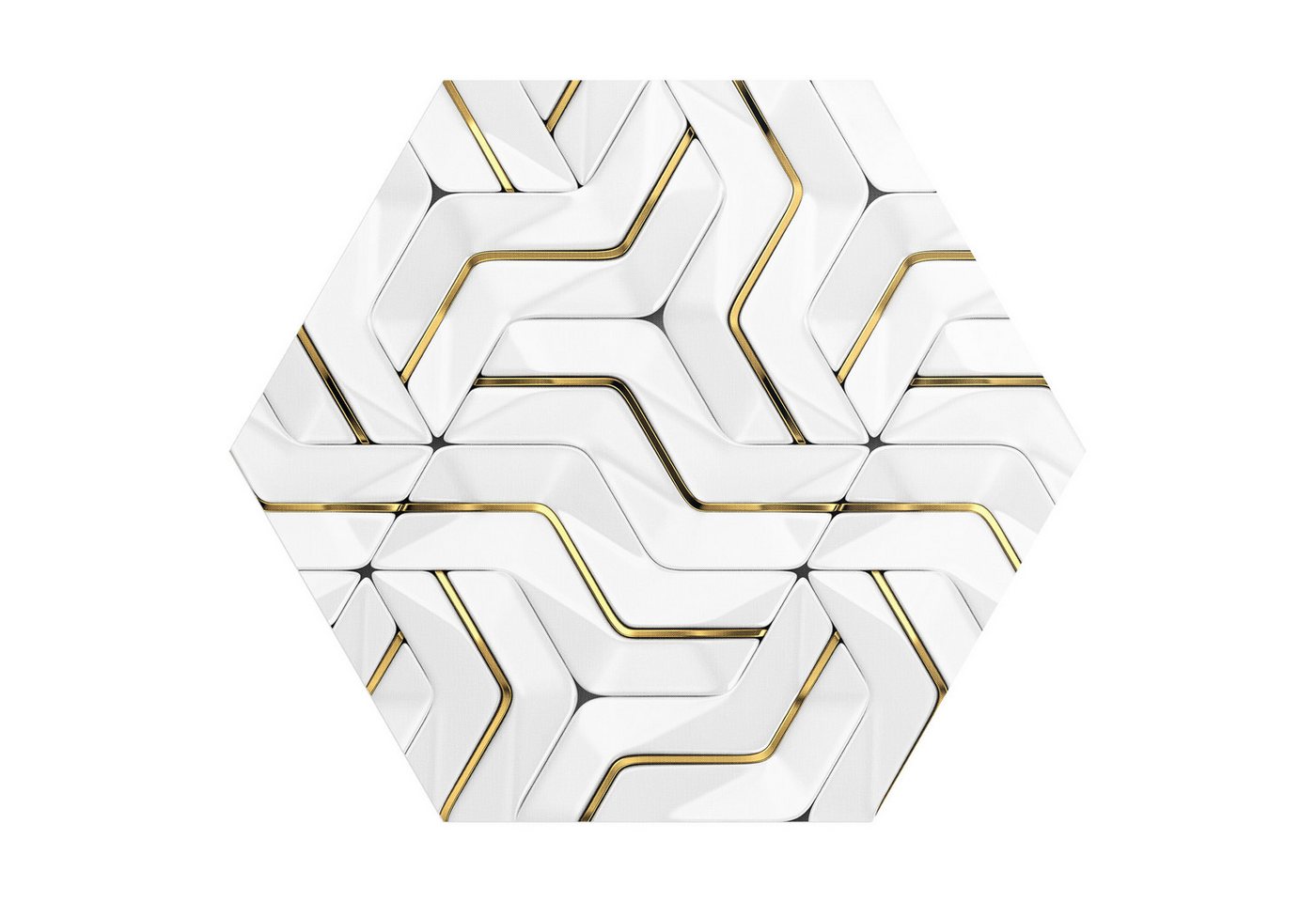 DEQORI Fototapete 'Hochglanzmuster', Sechseckig, matte Leinwandstruktur, bedruckt, (1 St), selbstklebend Wandtattoo Motiv Wandtapete Wand Sticker Bild Tapete von DEQORI