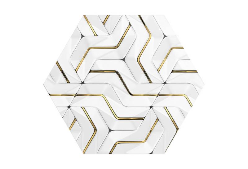 DEQORI Fototapete 'Hochglanzmuster', Sechseckig, matte Leinwandstruktur, bedruckt, (1 St), selbstklebend Wandtattoo Motiv Wandtapete Wand Sticker Bild Tapete von DEQORI