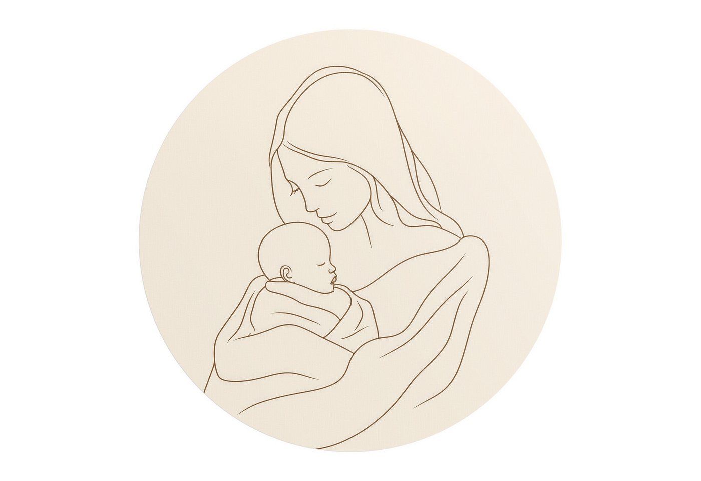 DEQORI Fototapete 'Im Herzen gehalten', Rund, matte Leinwandstruktur, bedruckt, (1 St), selbstklebend Wandtattoo Motiv Wandtapete Wand Sticker Bild Tapete von DEQORI