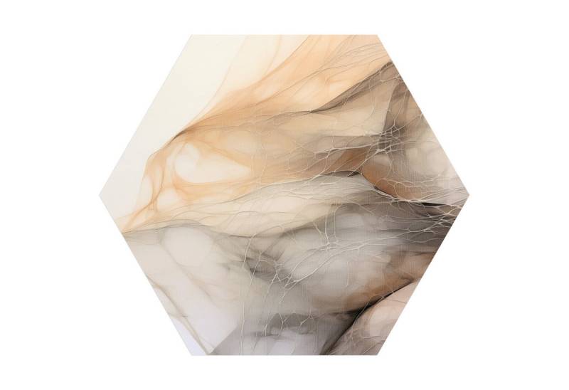 DEQORI Fototapete 'In sanften Schichten', Sechseckig, matte Leinwandstruktur, bedruckt, (1 St), selbstklebend Wandtattoo Motiv Wandtapete Wand Sticker Bild Tapete von DEQORI