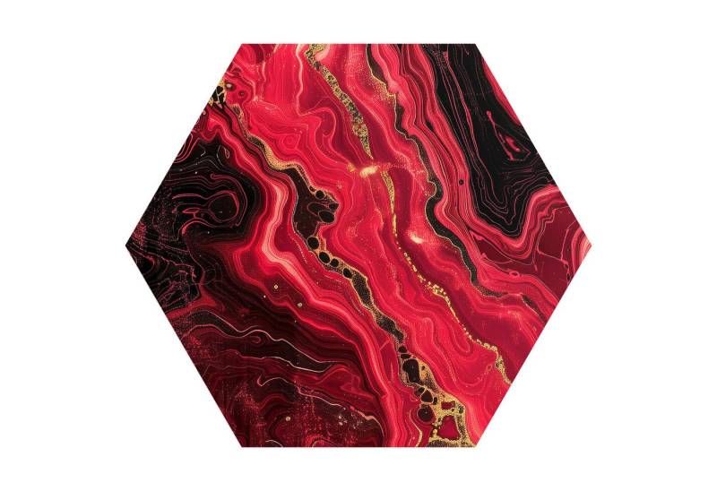 DEQORI Fototapete 'Magische Lava', Sechseckig, matte Leinwandstruktur, bedruckt, (1 St), selbstklebend Wandtattoo Motiv Wandtapete Wand Sticker Bild Tapete von DEQORI
