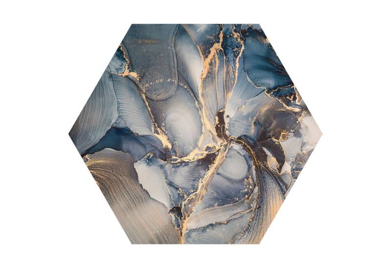 DEQORI Fototapete 'Marmor-Farbspiel mit Gold', Sechseckig, matte Leinwandstruktur, bedruckt, (1 St), selbstklebend Wandtattoo Motiv Wandtapete Wand Sticker Bild Tapete von DEQORI