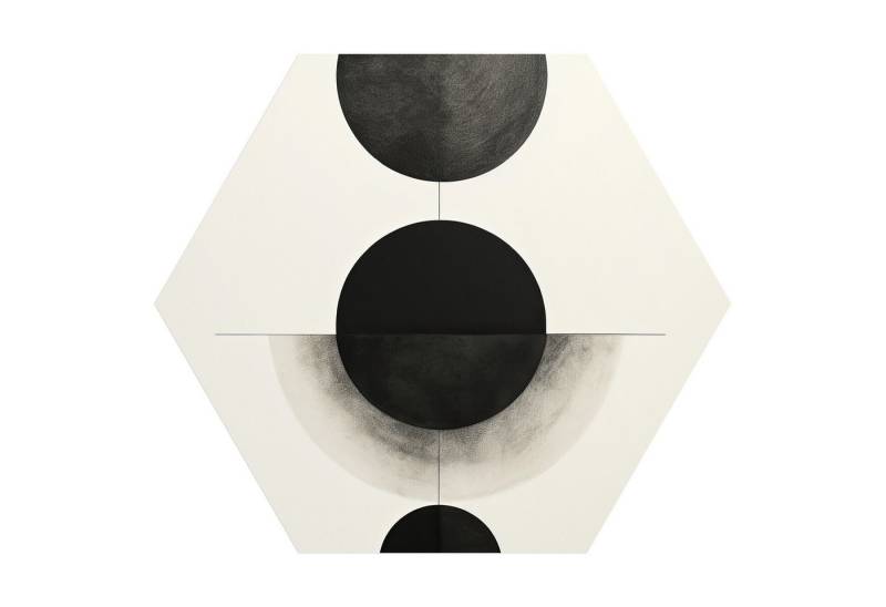 DEQORI Fototapete 'Mondarchitektur', Sechseckig, matte Leinwandstruktur, bedruckt, (1 St), selbstklebend Wandtattoo Motiv Wandtapete Wand Sticker Bild Tapete von DEQORI