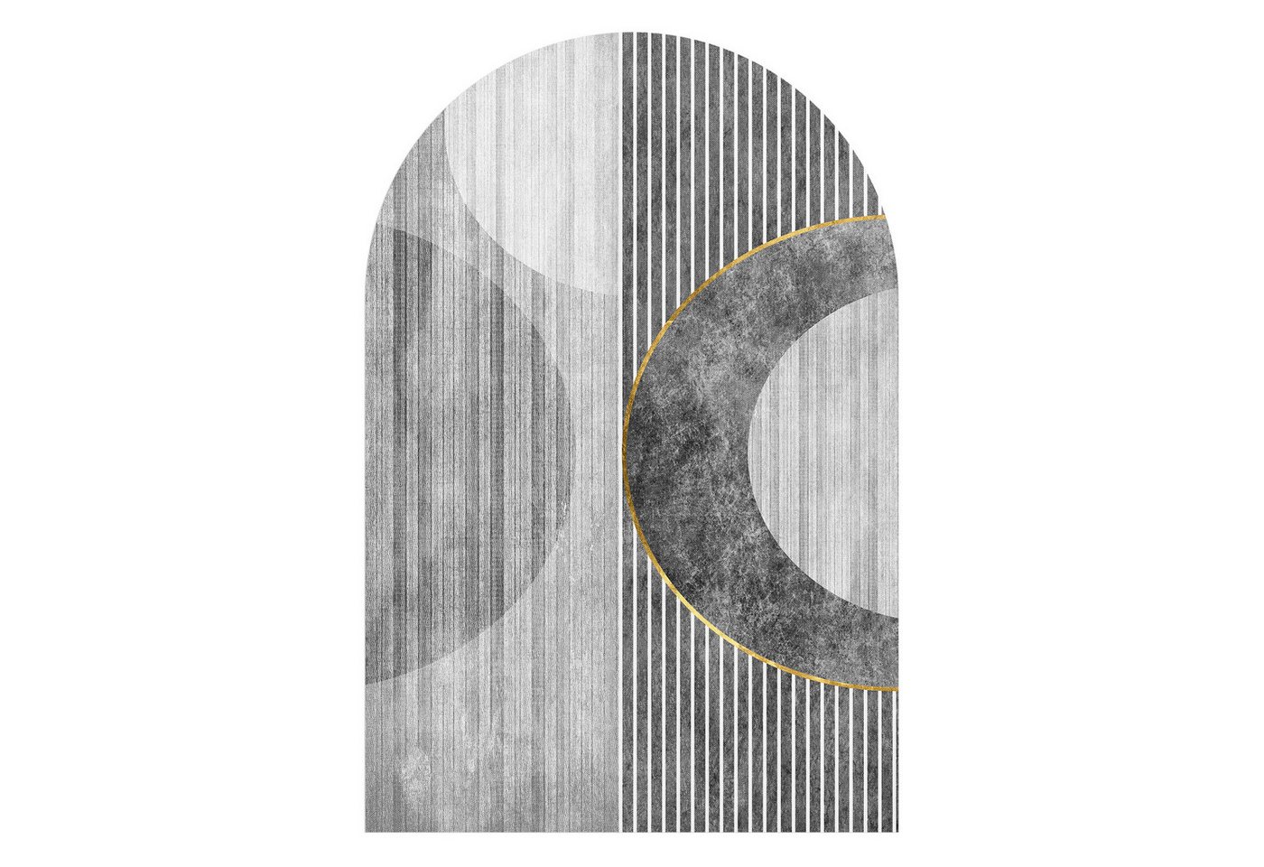 DEQORI Fototapete 'Monochromer Takt', Rundbogen, matte Leinwandstruktur, bedruckt, (1 St), selbstklebend Wandtattoo Motiv Wandtapete Wand Sticker Bild Tapete von DEQORI