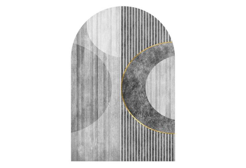 DEQORI Fototapete 'Monochromer Takt', Rundbogen, matte Leinwandstruktur, bedruckt, (1 St), selbstklebend Wandtattoo Motiv Wandtapete Wand Sticker Bild Tapete von DEQORI