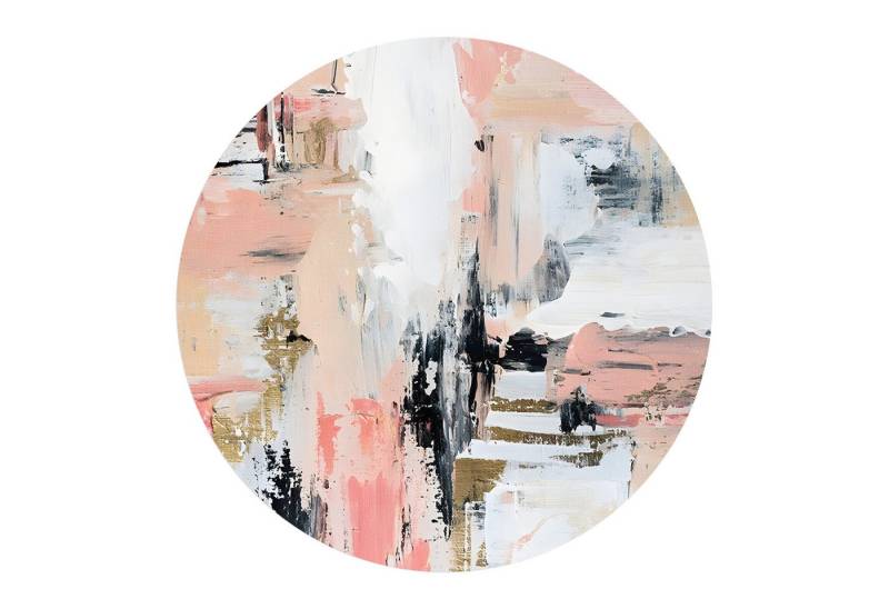 DEQORI Fototapete 'Pastell-Kalkpoesie', Rund, matte Leinwandstruktur, bedruckt, (1 St), selbstklebend Wandtattoo Motiv Wandtapete Wand Sticker Bild Tapete von DEQORI