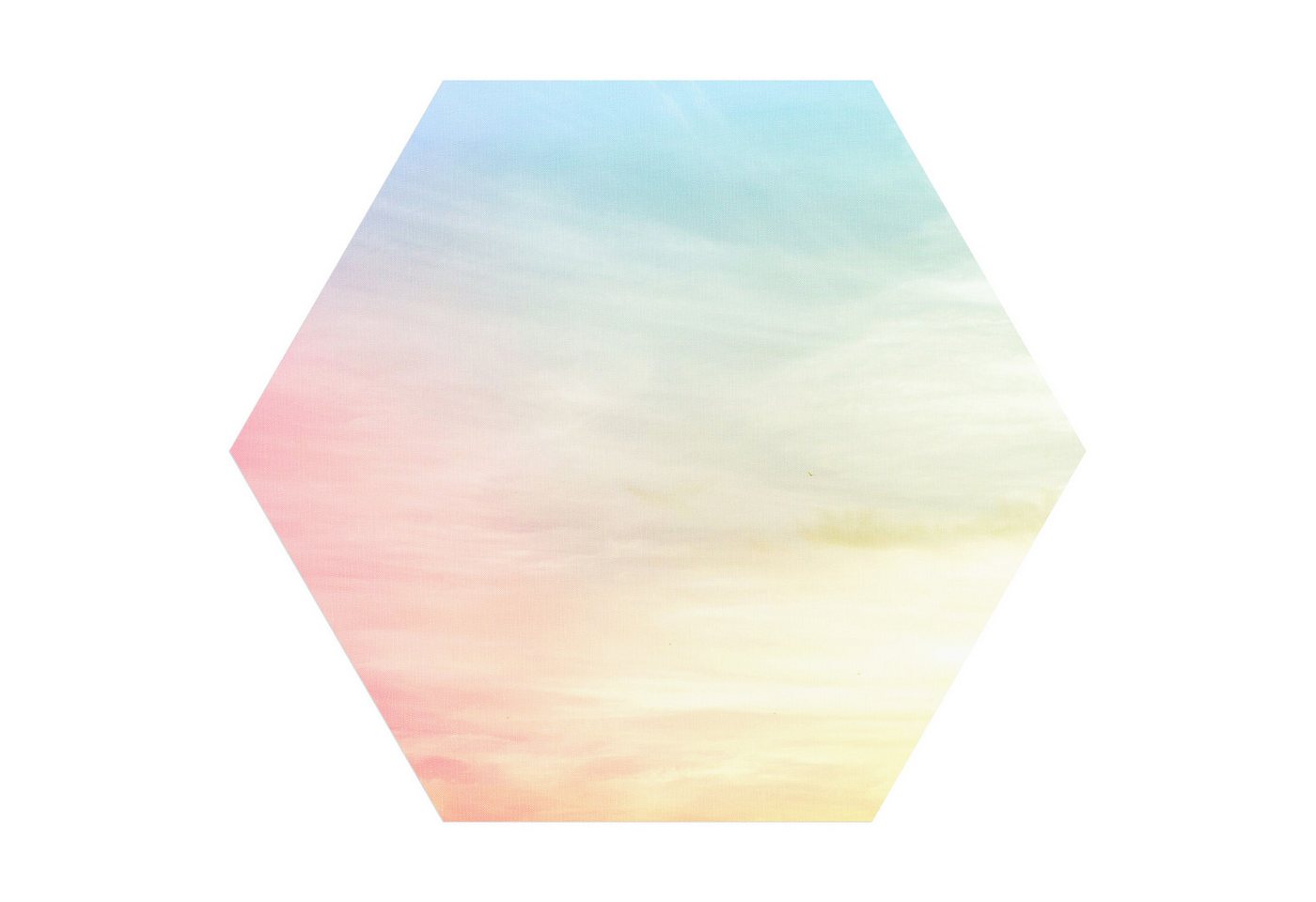 DEQORI Fototapete 'Pastelliger Himmel', Sechseckig, matte Leinwandstruktur, bedruckt, (1 St), selbstklebend Wandtattoo Motiv Wandtapete Wand Sticker Bild Tapete von DEQORI
