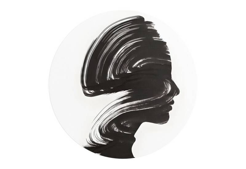 DEQORI Fototapete 'Pinsel der Erinnerung', Rund, matte Leinwandstruktur, bedruckt, (1 St), selbstklebend Wandtattoo Motiv Wandtapete Wand Sticker Bild Tapete von DEQORI