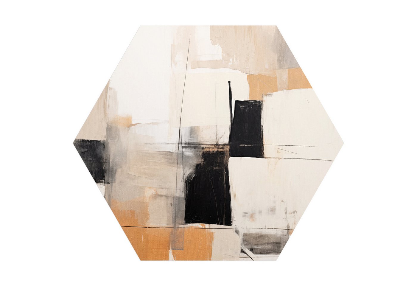 DEQORI Fototapete 'Sandige Komposition', Sechseckig, matte Leinwandstruktur, bedruckt, (1 St), selbstklebend Wandtattoo Motiv Wandtapete Wand Sticker Bild Tapete von DEQORI