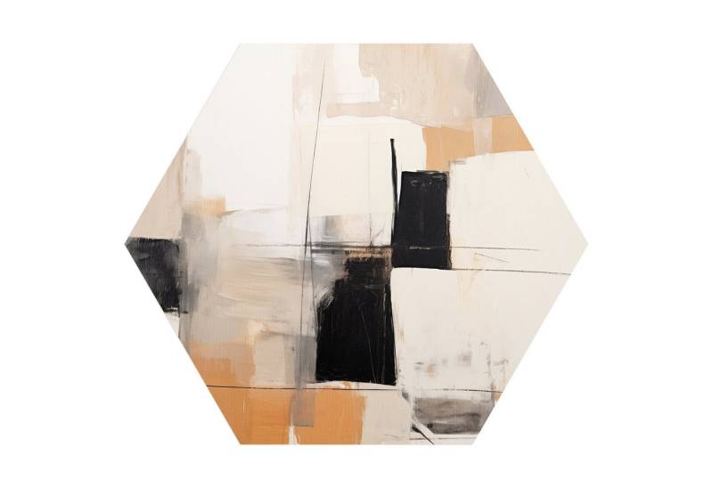 DEQORI Fototapete 'Sandige Komposition', Sechseckig, matte Leinwandstruktur, bedruckt, (1 St), selbstklebend Wandtattoo Motiv Wandtapete Wand Sticker Bild Tapete von DEQORI