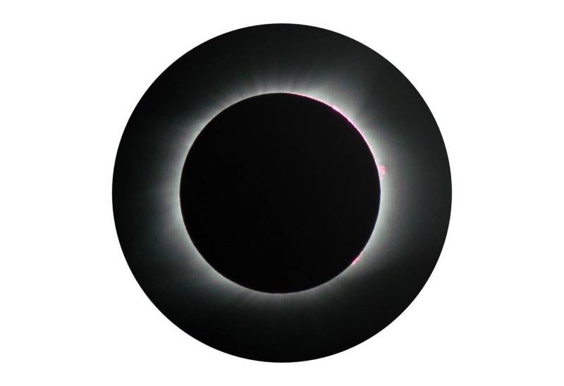 DEQORI Fototapete 'Sonnenfinsternis', Rund, matte Leinwandstruktur, bedruckt, (1 St), selbstklebend Wandtattoo Motiv Wandtapete Wand Sticker Bild Tapete von DEQORI