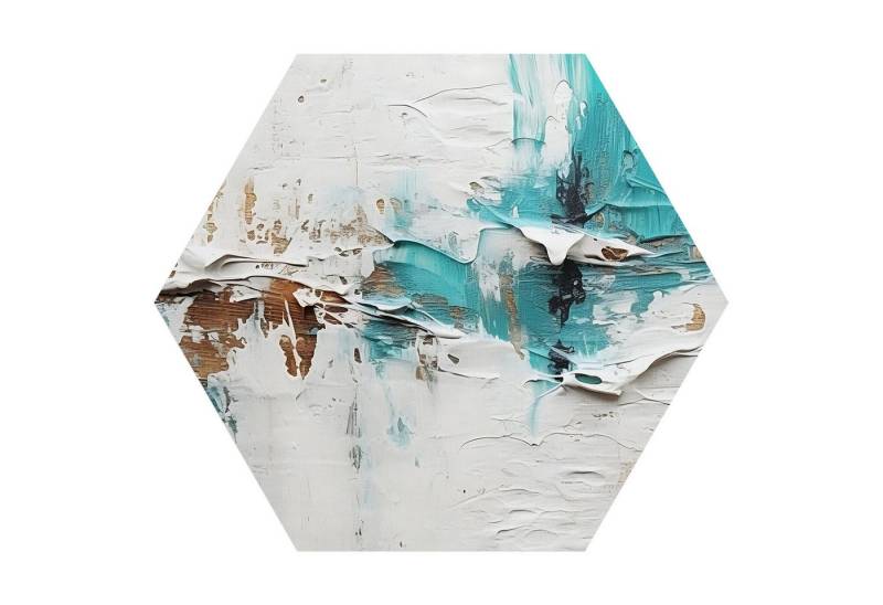 DEQORI Fototapete 'Spachtelgewitter', Sechseckig, matte Leinwandstruktur, bedruckt, (1 St), selbstklebend Wandtattoo Motiv Wandtapete Wand Sticker Bild Tapete von DEQORI