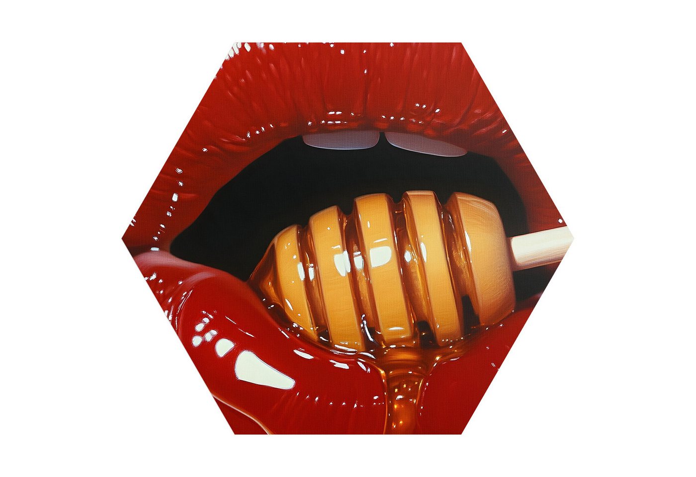 DEQORI Fototapete 'Süßes Verlangen', Sechseckig, matte Leinwandstruktur, bedruckt, (1 St), selbstklebend Wandtattoo Motiv Wandtapete Wand Sticker Bild Tapete von DEQORI