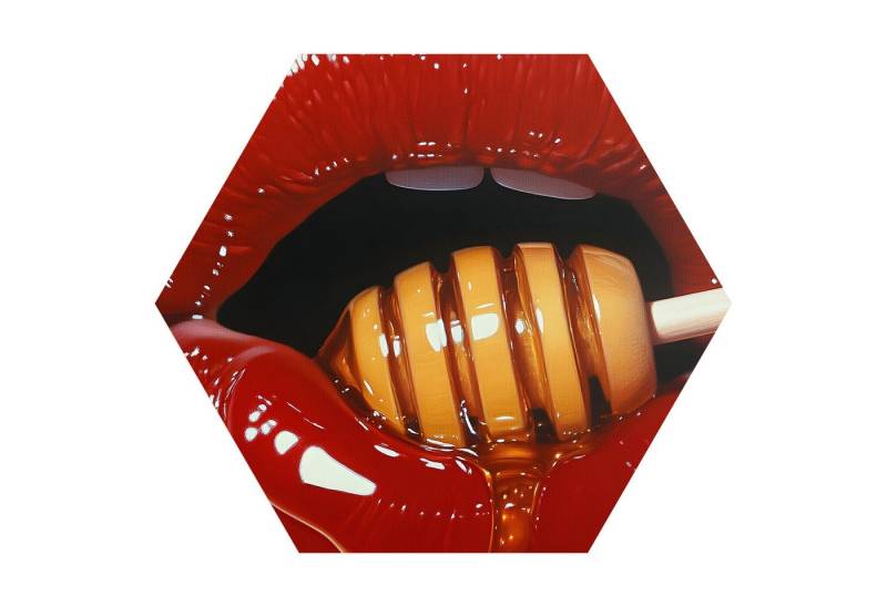 DEQORI Fototapete 'Süßes Verlangen', Sechseckig, matte Leinwandstruktur, bedruckt, (1 St), selbstklebend Wandtattoo Motiv Wandtapete Wand Sticker Bild Tapete von DEQORI