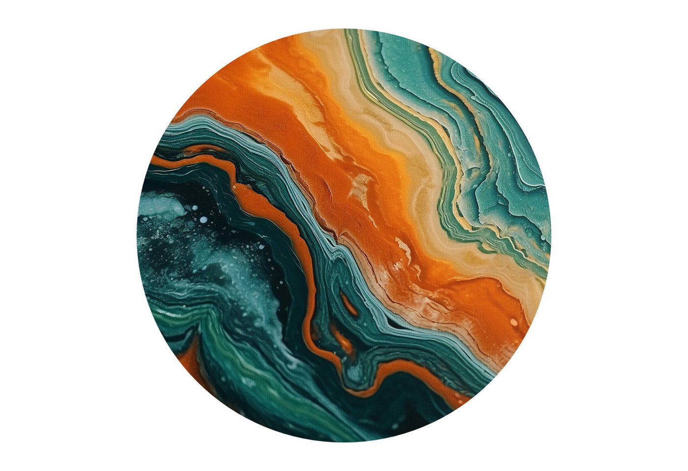 DEQORI Fototapete 'Tropisch gemasert', Rund, matte Leinwandstruktur, bedruckt, (1 St), selbstklebend Wandtattoo Motiv Wandtapete Wand Sticker Bild Tapete von DEQORI