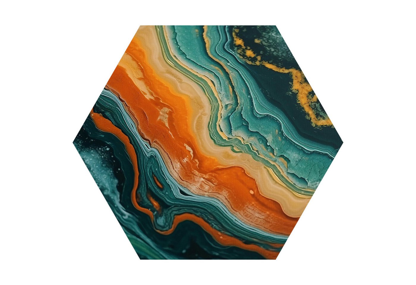 DEQORI Fototapete 'Tropisch gemasert', Sechseckig, matte Leinwandstruktur, bedruckt, (1 St), selbstklebend Wandtattoo Motiv Wandtapete Wand Sticker Bild Tapete von DEQORI