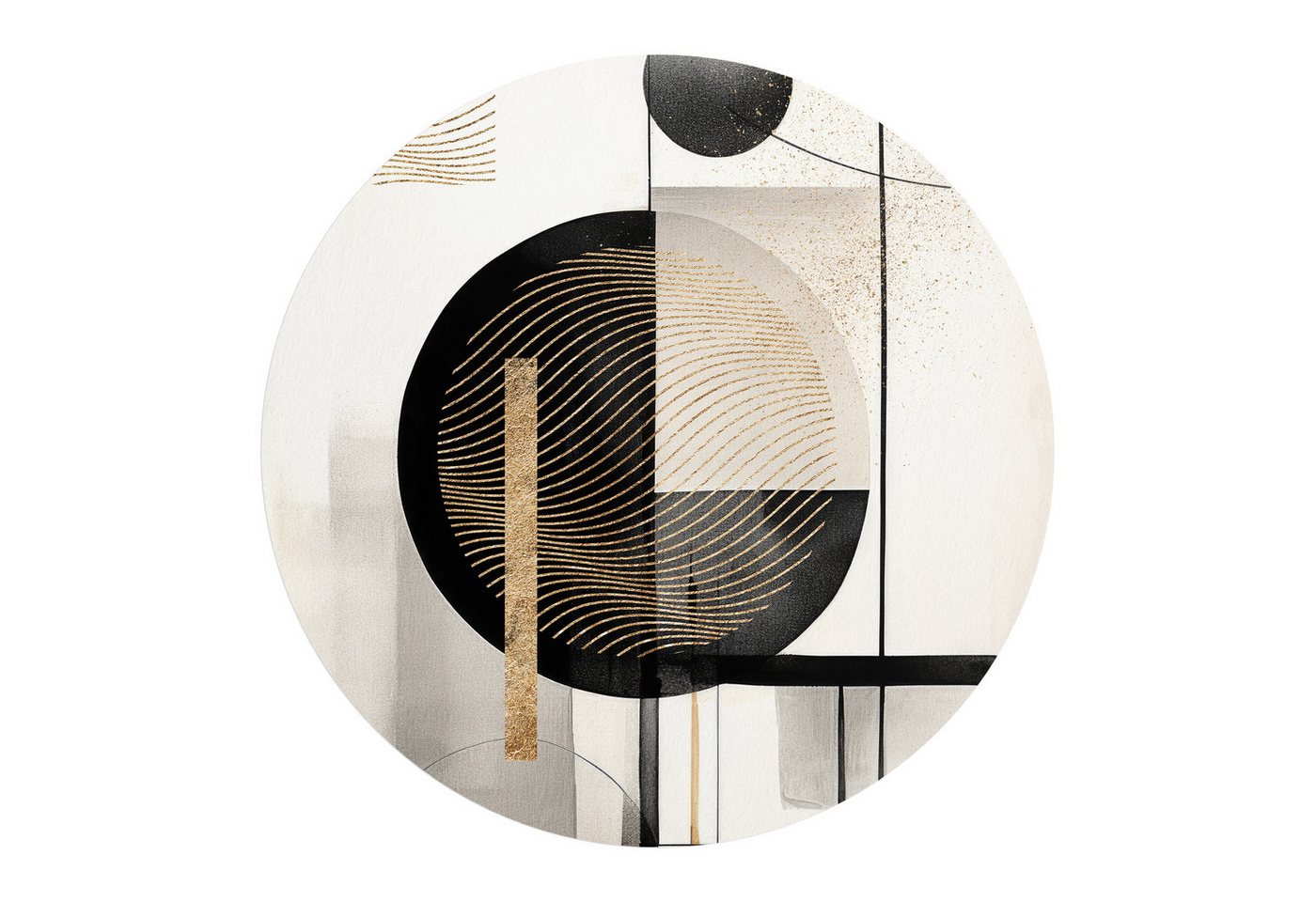 DEQORI Fototapete 'Wellen und Winkel', Rund, matte Leinwandstruktur, bedruckt, (1 St), selbstklebend Wandtattoo Motiv Wandtapete Wand Sticker Bild Tapete von DEQORI