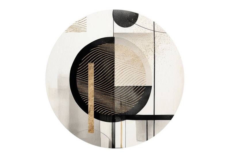 DEQORI Fototapete 'Wellen und Winkel', Rund, matte Leinwandstruktur, bedruckt, (1 St), selbstklebend Wandtattoo Motiv Wandtapete Wand Sticker Bild Tapete von DEQORI