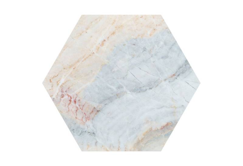 DEQORI Fototapete 'Zarte Marmorfärbung', Sechseckig, matte Leinwandstruktur, bedruckt, (1 St), selbstklebend Wandtattoo Motiv Wandtapete Wand Sticker Bild Tapete von DEQORI