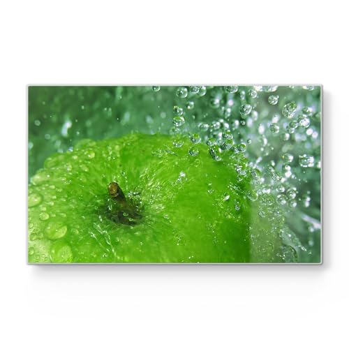DEQORI Frühstücksbrett Glas | klein 23x14 cm | Motiv "Erfrischende Vitalität" | Design Schneidebrett für Küche | Frühstücksbrettchen antibakteriell & rutschfest | Glasplatte & Servierplatte von DEQORI