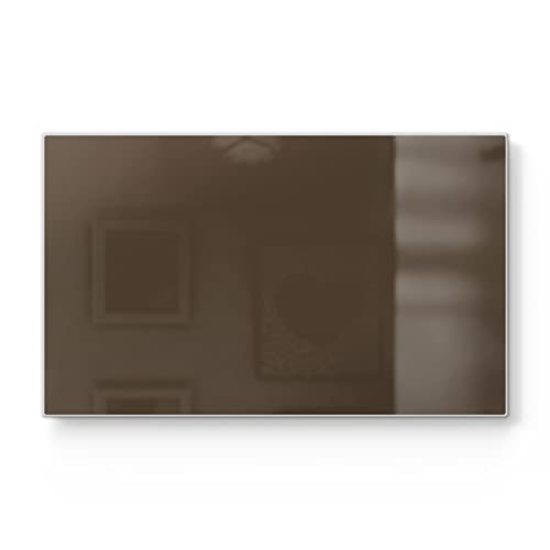 DEQORI Frühstücksbrett Glas | klein 23x14 cm | Unifarben - Braun | Design Schneidebrett für Küche | Frühstücksbrettchen antibakteriell & rutschfest | Glasplatte & Servierplatte von DEQORI