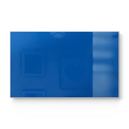 DEQORI Frühstücksbrett Glas | klein 23x14 cm | Unifarben - Mittelblau | Design Schneidebrett für Küche | Frühstücksbrettchen antibakteriell & rutschfest | Glasplatte & Servierplatte von DEQORI