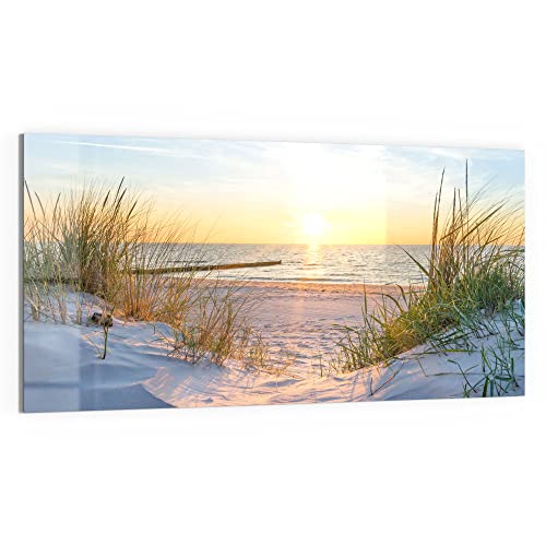 DEQORI Glasbild Acrylglas | Motiv "Abendsonne an der Ostsee" | horizontal einteilig 100x50 cm | schöne Dekoration | Wandbild für Wohnzimmer, Schlafzimmer, Flur & Küche | moderne Wanddeko von DEQORI