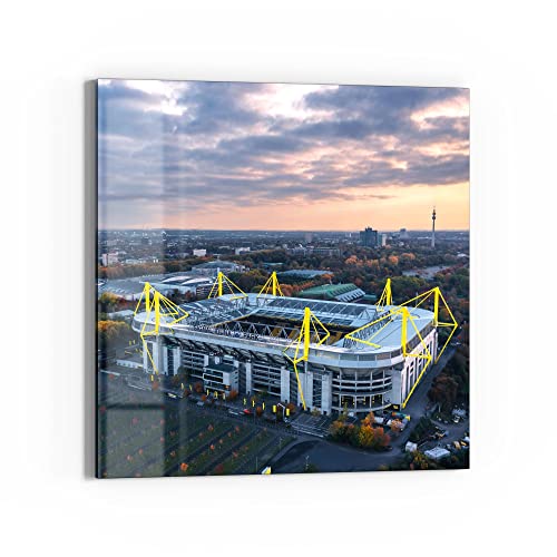 DEQORI Glasbild Acrylglas | Motiv "Signal Iduna, Dortmund" | quadratisch einteilig 50x50 cm | schöne Dekoration | Wandbild für Wohnzimmer, Schlafzimmer, Flur & Küche | moderne Wanddeko von DEQORI