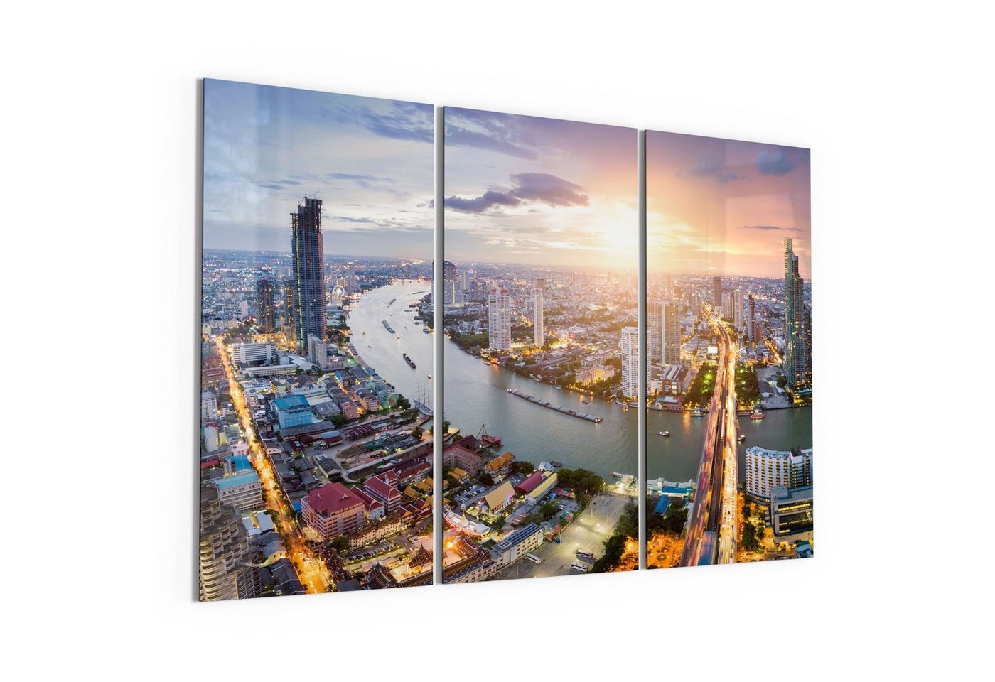 DEQORI Glasbild 'Bangkok von oben', 'Bangkok von oben', Glas Wandbild Bild schwebend modern von DEQORI