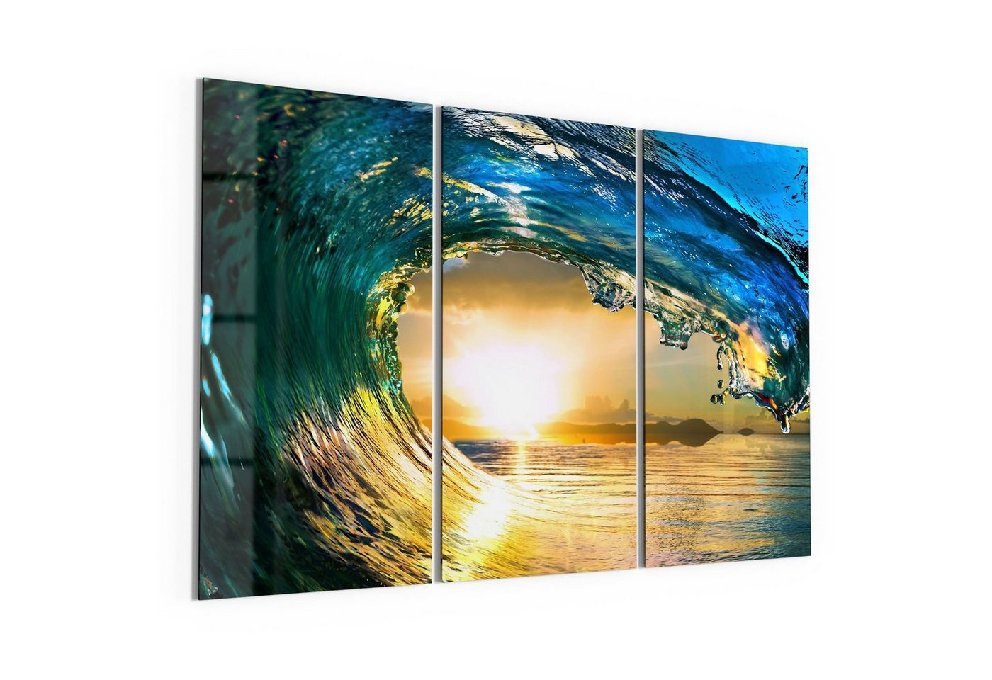 DEQORI Glasbild 'Blick durch Welle', 'Blick durch Welle', Glas Wandbild Bild schwebend modern von DEQORI