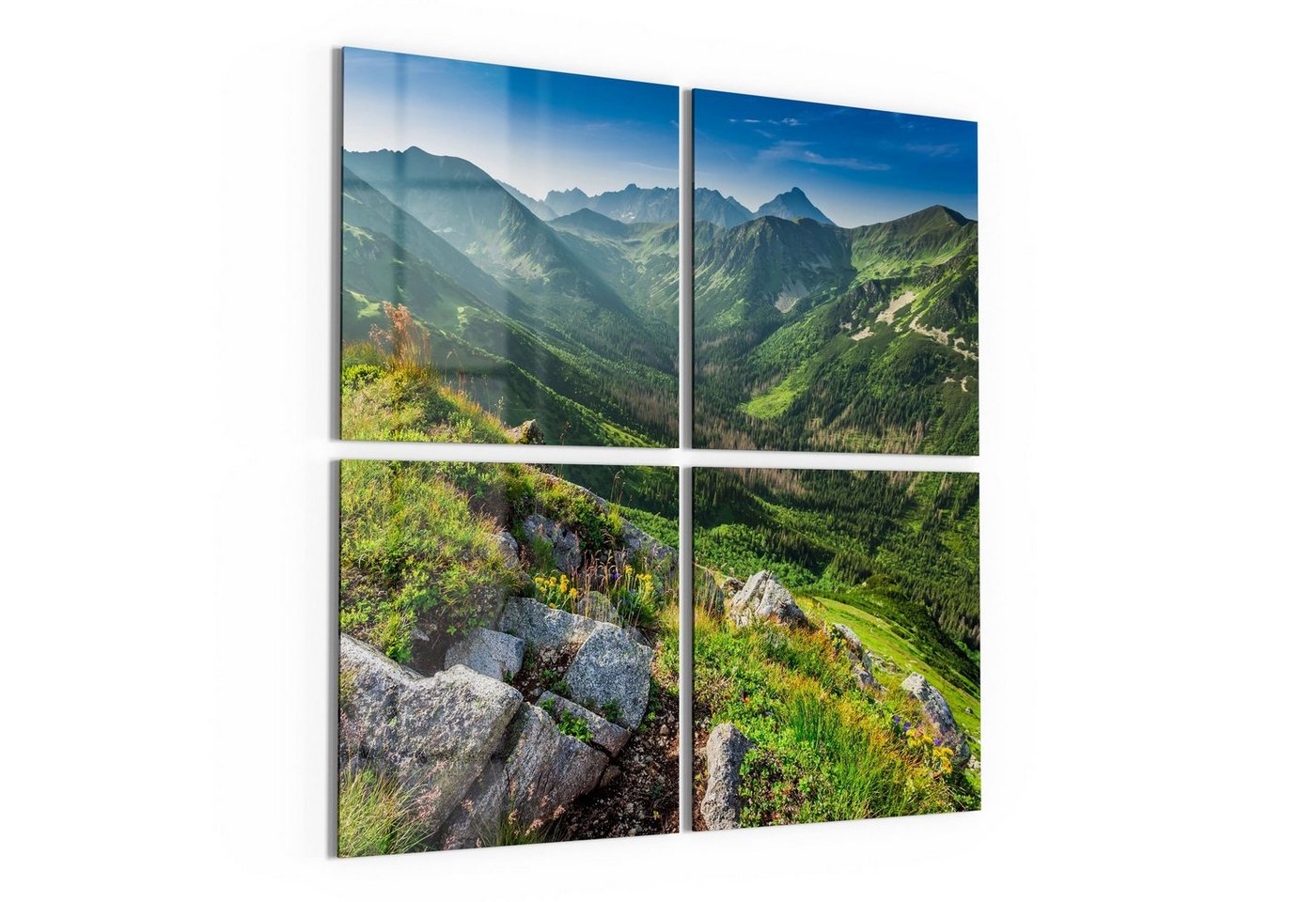 DEQORI Glasbild 'Blick über Hohe Tatra', 'Blick über Hohe Tatra', Glas Wandbild Bild schwebend modern von DEQORI