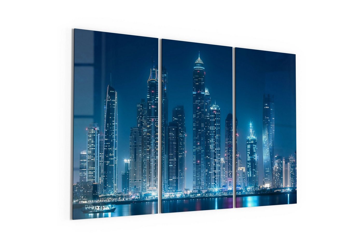 DEQORI Glasbild 'Business-Bucht von Dubai', 'Business-Bucht von Dubai', Glas Wandbild Bild schwebend modern von DEQORI