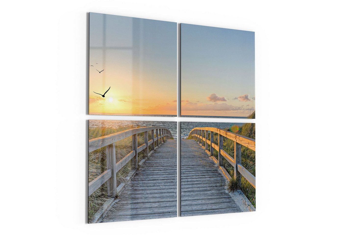 DEQORI Glasbild 'Dünenweg zum Meer', 'Dünenweg zum Meer', Glas Wandbild Bild schwebend modern von DEQORI