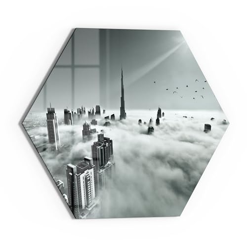 DEQORI Glasbild Echtglas | Motiv Himmel über Dubai | sechseckig einteilig Sechseck 40x34,5 cm | schöne Dekoration | Wandbild für Wohnzimmer, Schlafzimmer, Flur & Küche | moderne Wanddeko DEQORI Glasbild Echtglas | Motiv Himmel über Dubai | sechseckig einteilig Sechseck 40x34,5 cm | schöne Dekoration | Wandbild für Wohnzimmer, Schlafzimmer, Flur & Küche | moderne Wanddeko von DEQORI