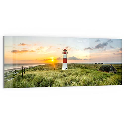 DEQORI Glasbild Echtglas | Motiv "Leuchtturmliebe" | horizontal einteilig 125x50 cm | schöne Dekoration | Wandbild für Wohnzimmer, Schlafzimmer, Flur & Küche | moderne Wanddeko DEQORI Glasbild Echtglas | Motiv "Leuchtturmliebe" | horizontal einteilig 125x50 cm | schöne Dekoration | Wandbild für Wohnzimmer, Schlafzimmer, Flur & Küche | moderne Wanddeko von DEQORI