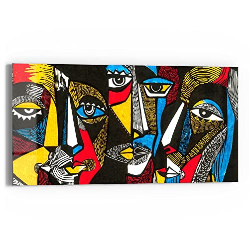 DEQORI Glasbild Echtglas | Motiv Linolschnitt Gesichter | horizontal einteilig 60x30 cm | schöne Dekoration | Wandbild für Wohnzimmer, Schlafzimmer, Flur & Küche | moderne Wanddeko DEQORI Glasbild Echtglas | Motiv Linolschnitt Gesichter | horizontal einteilig 60x30 cm | schöne Dekoration | Wandbild für Wohnzimmer, Schlafzimmer, Flur & Küche | moderne Wanddeko von DEQORI