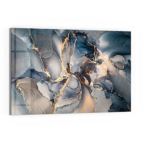 DEQORI Glasbild Echtglas | Motiv Marmor-Farbspiel mit Gold | horizontal einteilig 90x60 cm | schöne Dekoration | Wandbild für Wohnzimmer, Schlafzimmer, Flur & Küche | moderne Wanddeko DEQORI Glasbild Echtglas | Motiv Marmor-Farbspiel mit Gold | horizontal einteilig 90x60 cm | schöne Dekoration | Wandbild für Wohnzimmer, Schlafzimmer, Flur & Küche | moderne Wanddeko von DEQORI