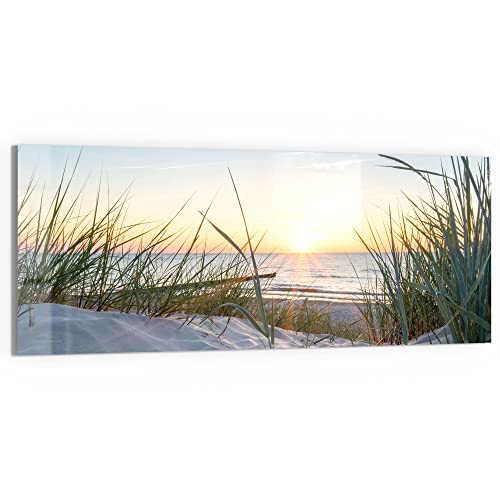 DEQORI Glasbild Echtglas | Motiv "Ostsee Sonnenuntergang" | horizontal einteilig 125x50 cm | schöne Dekoration | Wandbild für Wohnzimmer, Schlafzimmer, Flur & Küche | moderne Wanddeko von DEQORI