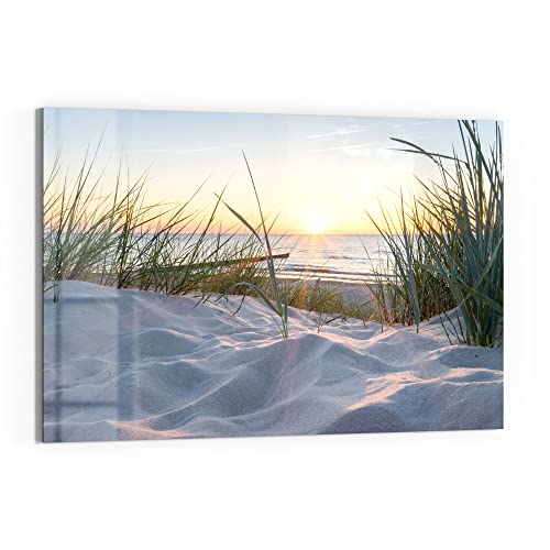 DEQORI Glasbild Echtglas | Motiv "Ostsee Sonnenuntergang" | horizontal einteilig 90x60 cm | schöne Dekoration | Wandbild für Wohnzimmer, Schlafzimmer, Flur & Küche | moderne Wanddeko von DEQORI