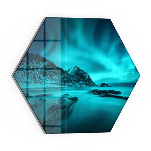 DEQORI Glasbild Echtglas | Motiv Polarlichter in Norwegen | sechseckig einteilig 40x34,5 cm | schöne Dekoration | Wandbild für Wohnzimmer, Schlafzimmer, Flur & Küche | moderne Wanddeko DEQORI Glasbild Echtglas | Motiv Polarlichter in Norwegen | sechseckig einteilig 40x34,5 cm | schöne Dekoration | Wandbild für Wohnzimmer, Schlafzimmer, Flur & Küche | moderne Wanddeko von DEQORI