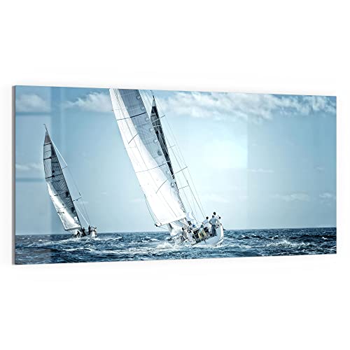 DEQORI Glasbild Echtglas | Motiv "Segelboote auf hoher See" | horizontal einteilig 100x50 cm | schöne Dekoration | Wandbild für Wohnzimmer, Schlafzimmer, Flur & Küche | moderne Wanddeko DEQORI Glasbild Echtglas | Motiv "Segelboote auf hoher See" | horizontal einteilig 100x50 cm | schöne Dekoration | Wandbild für Wohnzimmer, Schlafzimmer, Flur & Küche | moderne Wanddeko von DEQORI