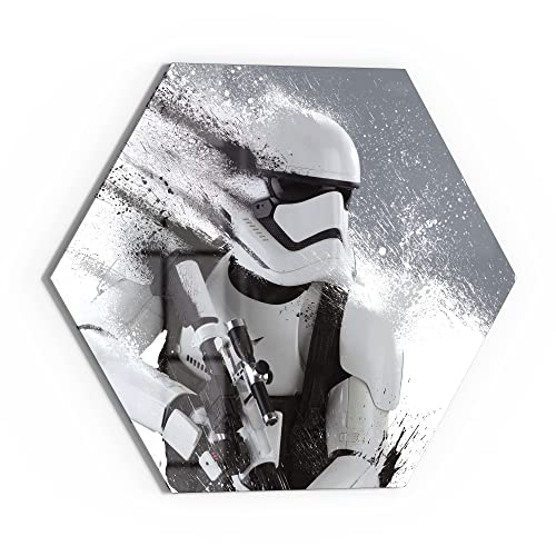 DEQORI Glasbild Echtglas | Motiv Star Wars Storm Trooper | sechseckig einteilig 40x34,5 cm | schöne Dekoration | Wandbild für Wohnzimmer, Schlafzimmer, Flur & Küche | moderne Wanddeko von DEQORI